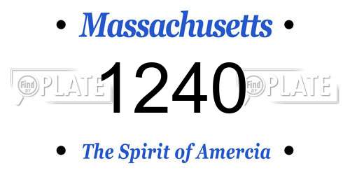 1240 Massachusetts License Plate