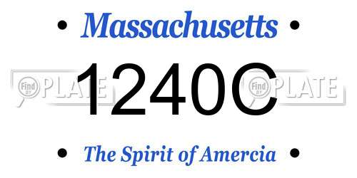 1240C Massachusetts License Plate