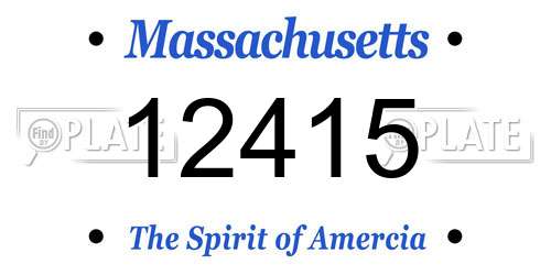 12415 Massachusetts License Plate