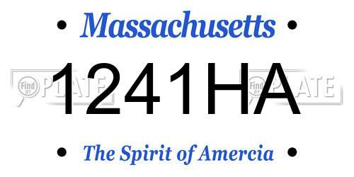 1241HA Massachusetts License Plate