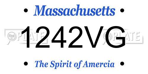 1242VG Massachusetts License Plate
