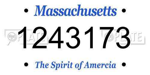 1243173 Massachusetts License Plate