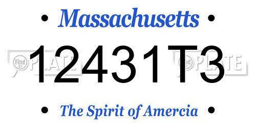 12431T3 Massachusetts License Plate