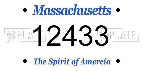 12433 Massachusetts License Plate