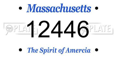 12446 Massachusetts License Plate