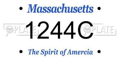 1244C Massachusetts License Plate