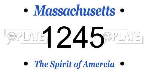 1245 Massachusetts License Plate