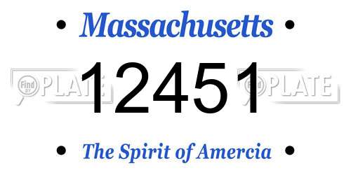 12451 Massachusetts License Plate