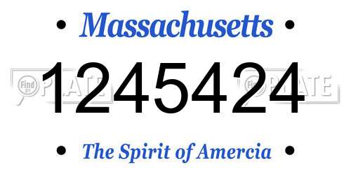 1245424 Massachusetts License Plate