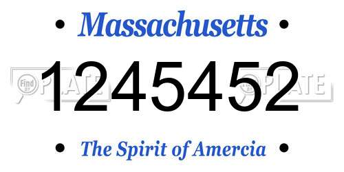 1245452 Massachusetts License Plate