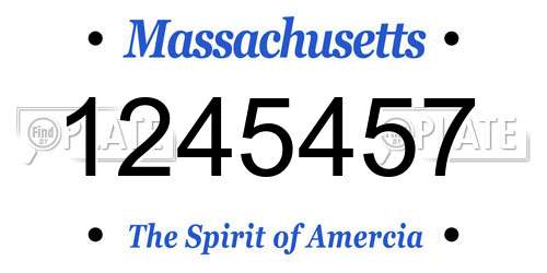 1245457 Massachusetts License Plate