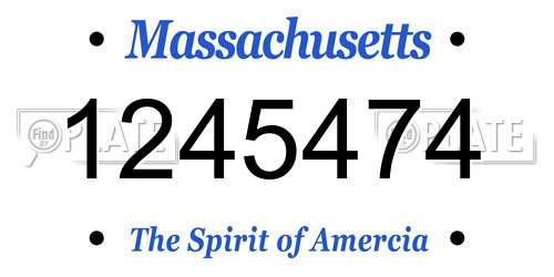 1245474 Massachusetts License Plate