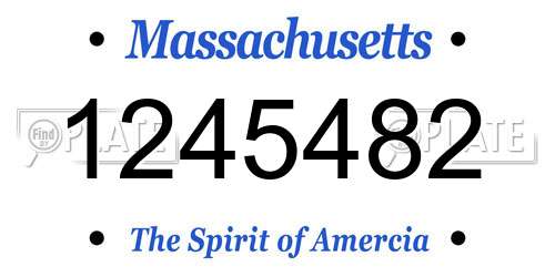 1245482 Massachusetts License Plate