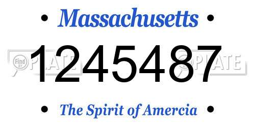 1245487 Massachusetts License Plate