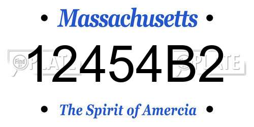 12454B2 Massachusetts License Plate
