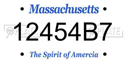 12454B7 Massachusetts License Plate