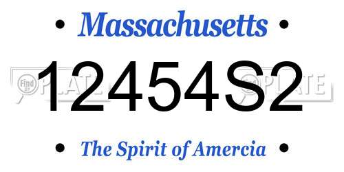 12454S2 Massachusetts License Plate