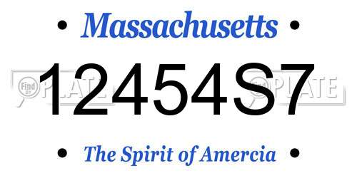 12454S7 Massachusetts License Plate