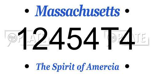 12454T4 Massachusetts License Plate