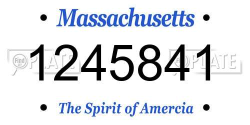 1245841 Massachusetts License Plate