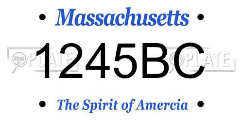 1245BC Massachusetts License Plate