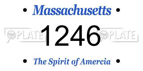 1246 Massachusetts License Plate