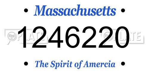 1246220 Massachusetts License Plate