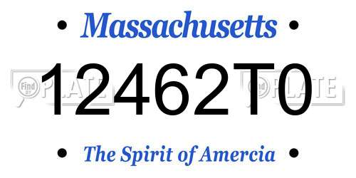 12462T0 Massachusetts License Plate