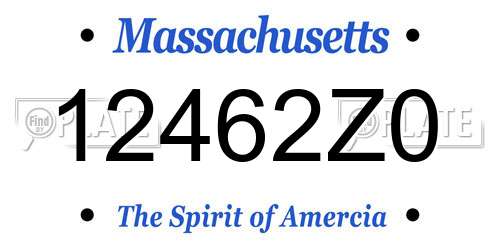 12462Z0 Massachusetts License Plate