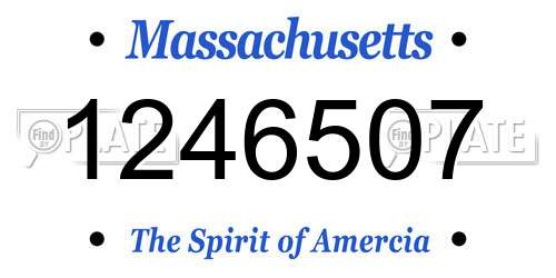 1246507 Massachusetts License Plate