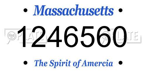1246560 Massachusetts License Plate