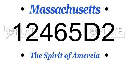 12465D2 Massachusetts License Plate