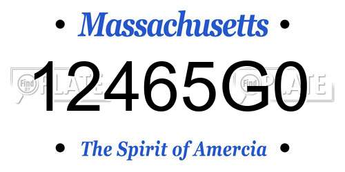 12465G0 Massachusetts License Plate