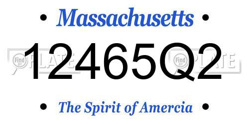 12465Q2 Massachusetts License Plate