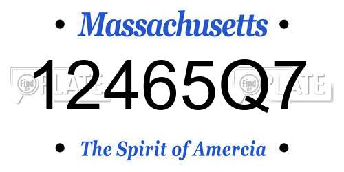12465Q7 Massachusetts License Plate