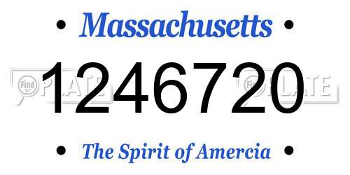 1246720 Massachusetts License Plate