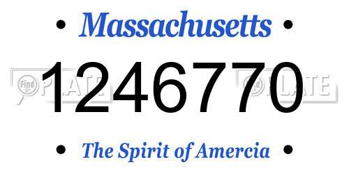 1246770 Massachusetts License Plate