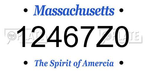 12467Z0 Massachusetts License Plate