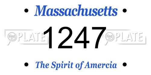 1247 Massachusetts License Plate