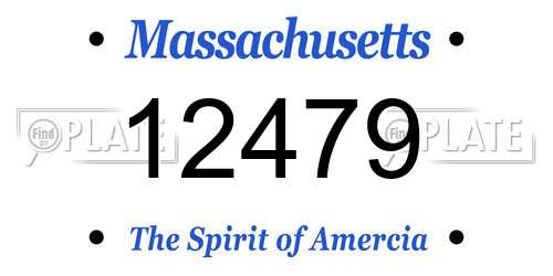 12479 Massachusetts License Plate
