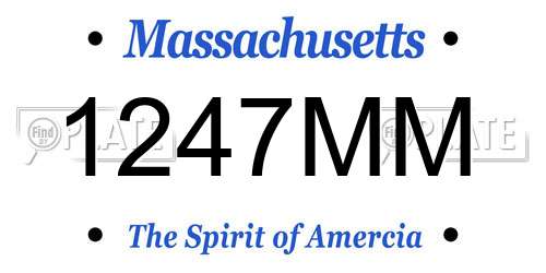 1247MM Massachusetts License Plate