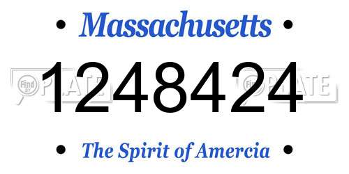 1248424 Massachusetts License Plate