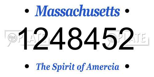 1248452 Massachusetts License Plate