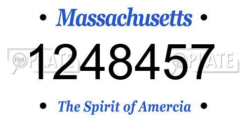 1248457 Massachusetts License Plate