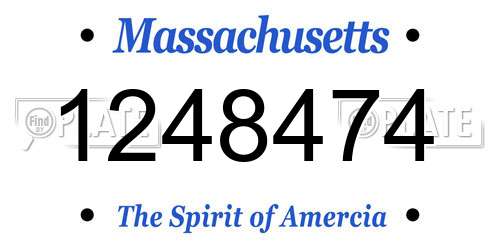 1248474 Massachusetts License Plate