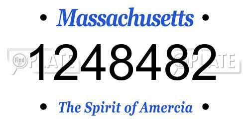 1248482 Massachusetts License Plate