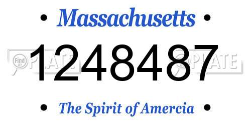 1248487 Massachusetts License Plate