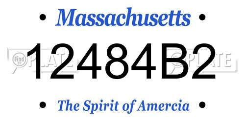 12484B2 Massachusetts License Plate
