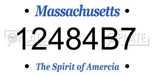 12484B7 Massachusetts License Plate