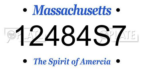 12484S7 Massachusetts License Plate